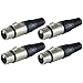 GLS Audio XLR Female Plugs Connectors XLR-F Plug - 4 Pack