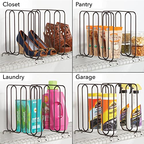 mDesign Metal Wire Shelf Dividers for Closet Organization in Bedroom