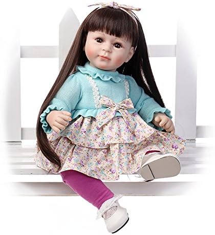 Oumeinuo Reborn Baby Doll Soft Silicone vinyl 20inch 52cm Lovely Lifelike Cute Baby Boy Girl Toy Pink sleeping baby doll cute girl Long black hair