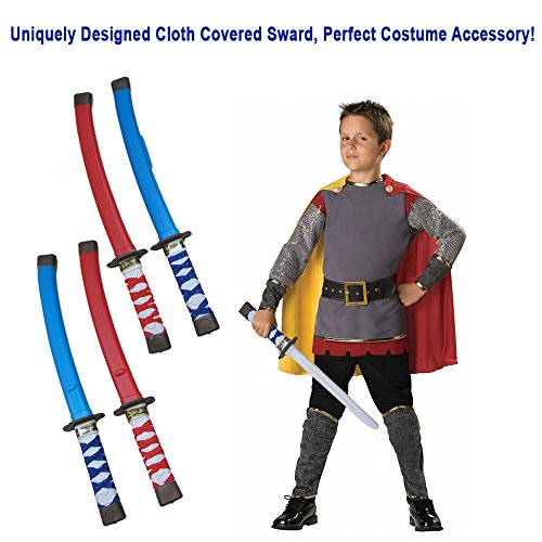 Plastic Swards - Pack of 12 - 17 Inch Plastic Samurai Katana with Sheath and Cloth Wrapped Handles - Ideal for Halloween, Party Dress-Ups, Holiday Occasions, Costume Accessories, and more!