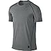NIKE Men's Pro Fitted Short Sleeve Shirt, Carbon Heather/Black/Black, X-Large