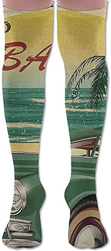 Nostalgic Welcome To Cuba Wanderlust Air Travel Compression Socks For Men & Women. Guaranteed To Prevent Swelling, Pain, Edema.