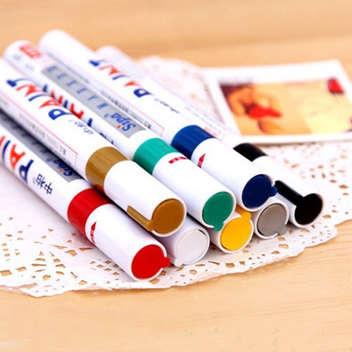 yanbirdfx 12 Colors Waterproof Car Tyre Tire Tread Rubber Metal Permanent Paint Marker Pen White