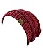 NYfashion101 Exclusive Unisex Two Tone Warm Cable Knit Thick Slouch Beanie Cap, 2 Tone Burgundy