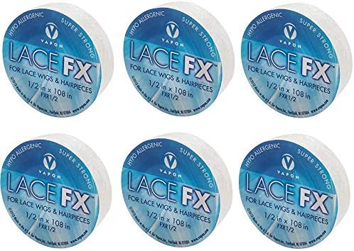 VaponLace FX 1/2 Inch X 3 Yards Double Sided Tape For Wig and Toupee (6PCS)