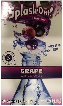 Splash Out Grape Drink Mix 10 Packets Each Pack (6 Pack)