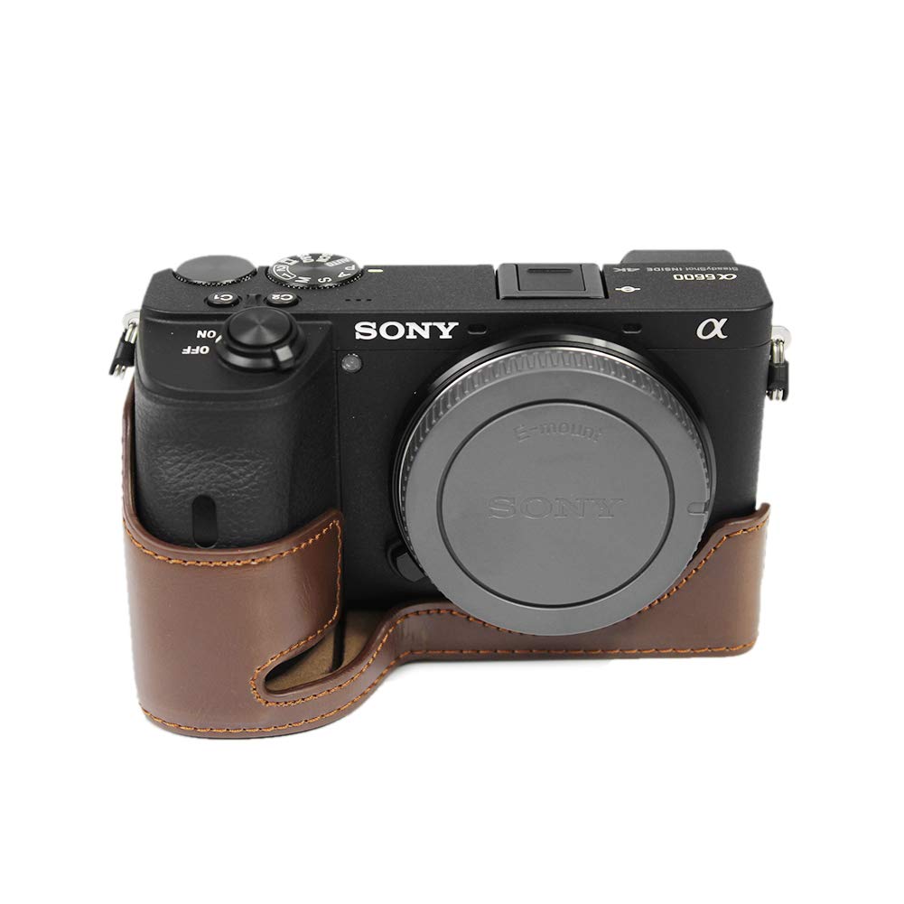 kinokoo Bottom Case for SONY A6600 Hand Grip Case, Sony A6600 Case Protective Case (coffee)