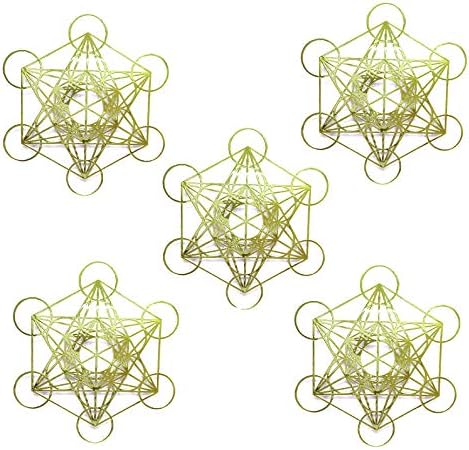Amazon Co Jp Chunyu メタトロン 金属製 ステッカー シール 神聖幾何学模様 金色 3 5cm 5枚 ホビー