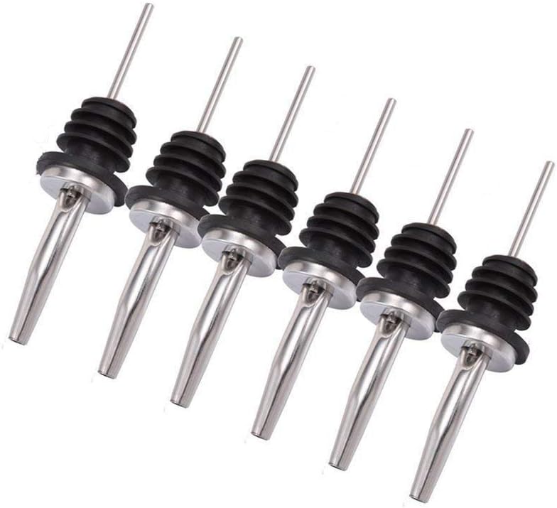 TYI 6PCS Food Grade Stainless Steel Wine Pourer Spouts Tapered Spout Oil Pour Spouts for Wine