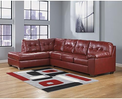 Signature Design by Ashley Alliston with Left Side Facing Chaise Sectional in Salsa DuraBlend