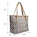 Micom Casual Signature Printing Pu Leather Tote Shoulder Handbag with Metal Decoration for Women (P Signature and Felt Insert Purse)