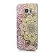 S7 Edge Case, Galaxy S7 Edge Case, Mavis's Diary 3D Handmade Bling Crytal Colorful Shiny Diamond Retro Totem Pattern Hard Clear PC Cover with Bumper & Flower Dust Plug & Stylus Pen