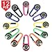 PROLOSO 36 Pack Carabiner Compasses for Kids Assorted Colors Belt Clips School Prizes Party Favors