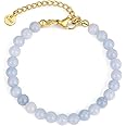 Crystal Vibe Aquamarine Bracelet for Women With Stainless Steel Lobster Clasp – 6mm Beaded Bracelets for Women - Aquamarine Crystal Bracelet for Calm & Clarity – Gifts for Women