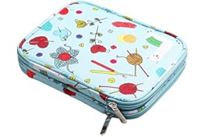 TOAUO pizarra Empty Knitting Needles Case Travel Storage Organizer Storage Bag for Circular Knitting Needles and Accessories Kit Bag