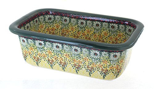 Blue Rose Polish Pottery Sunshine Grotto Loaf Baker