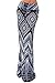 VIVICASTLE Women's Colorful Printed Fold Over Waist Long Maxi Skirt (X-Large, D71, blk/ivy)
