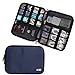 BUBM Travel Cable Organizer, Universal Electronics Accessories Storage Bag for Cord, Earphone, USB Flash Drive, Memory Card and More, Lightweight and Compact,Dark Blue