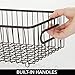 mDesign Metal Farmhouse Kitchen Pantry Food Storage Organizer Basket Bin - Wire Grid Design - for Cabinets, Cupboards, Shelves, Countertops - Holds Potatoes, Onions, Fruit - Large, 4 Pack - Bronze