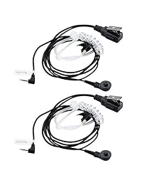 Auricular de radio de dos vías Syiniix de 2,5 mm, auricular de walkie talkie con audífono de tubo acústico oculto Compatible con radio de dos vías de 2,5 mm Motorola 1 pin Modelos MR350, MH230R, MC220R, T6200, etc. Paquete de 2