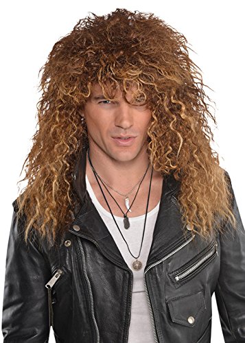 Mens 80s Bon Jovi Style Glam Rock Wig Amazon Co Uk Toys Games