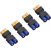Fly RC 4PCS Male EC3 to Female XT60 Adapter No Wires XT60 Female to EC3 Plug Male Wireless Connector for RC FPV Drone Car Lip