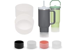 Coyuger 2pcs Silicone Cover for Stanley Quencher Adventure H2.0 40 oz Tumbler, Protective Silicone Boot, Stanley accessories (Clear)