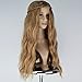 M MISS U HAIR Women Long Wavy Mix Brown Wig with Braid Halloween Cosplay Costume Wig