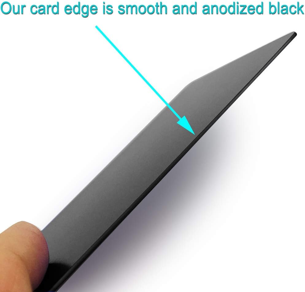 Ebamaz Metal Business Cards Anodized Aluminum Plate Plaque DIY Gift Lable Tag 86X54X0.8mm (Black, 10PCS, Blank) - Image 4