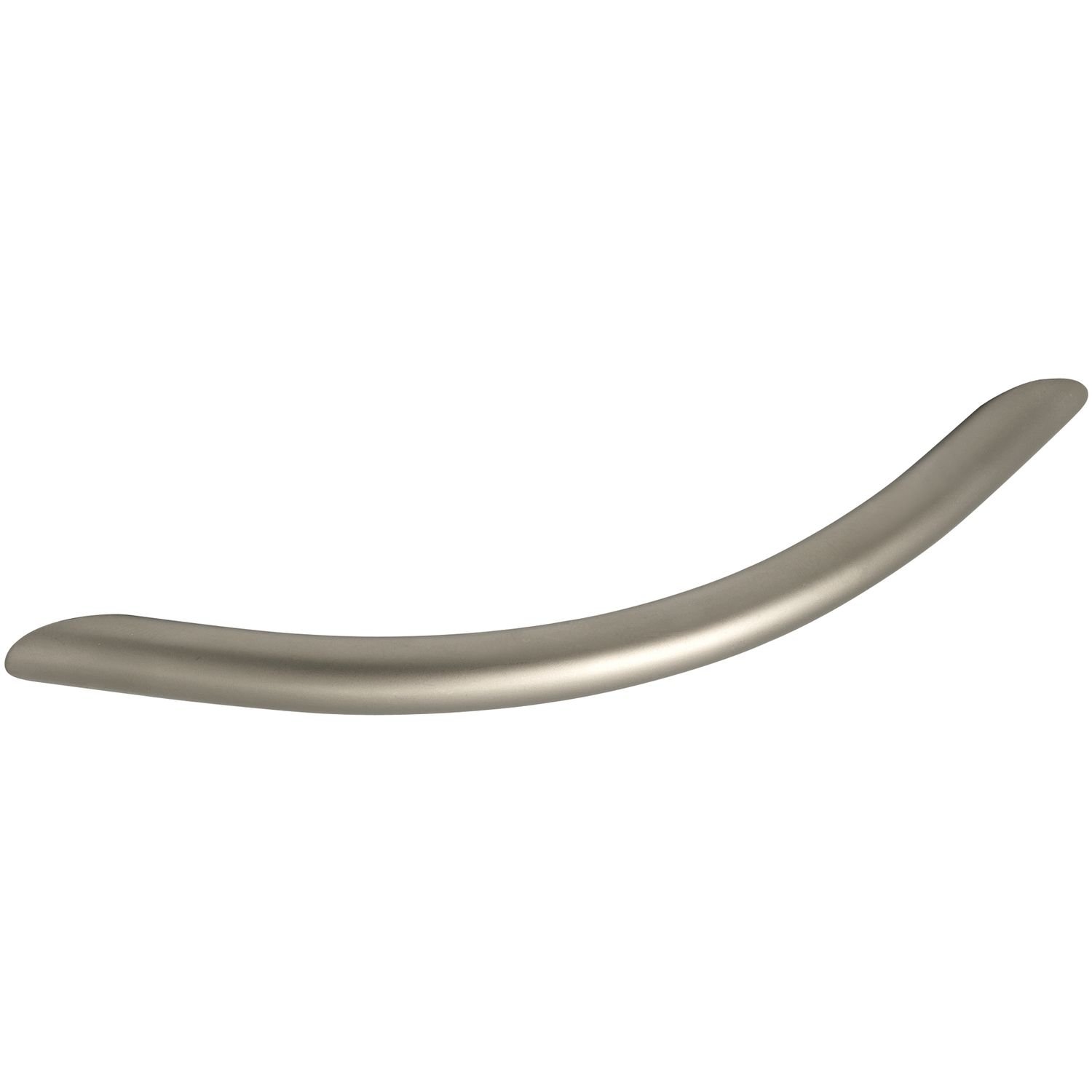 Grimme 72 1400 09 Basic Drawer Handle Meduna Furniture Handle (Curved) Diameter 10 mm Width 375 mm Handle Steel Nickel-Plated Matte Silver