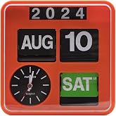 Itigoitie Retro Modern 9.45 Inches Calendar Day Date Flip Desk Wall Clock (Black)(No Battery Included) (Amber)