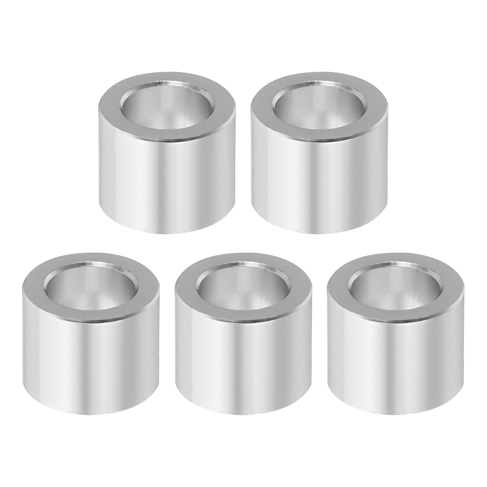 PATIKIL M8 Aluminum Spacers, 5 Pcs Metal Spacer Aluminum M8 X1/2"OD X3/8"L Aluminum Spacer Screw Standoff Round for 5/16" or M8 Screw Bolts, Silvery