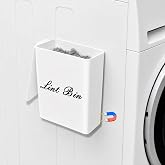 Artilife Magnetic Dryer Lint Bin with Lid, 6 x 5 in White ABS Plastic | Compact 1.8L dryer lint holder mounts to metal applia