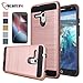 Alcatel One Touch Fierce XL Case, Aomax Hard Silicone Rubber Hybrid Armor Shockproof Protective Holster Cover Case With HD Screen Protector For Alcatel One Touch Fierce XL 5054 (VLS ARMOR Rose Gold)