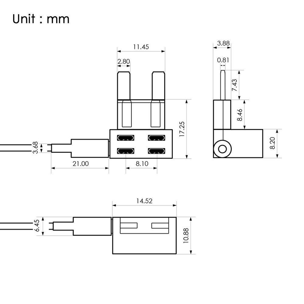 MUYI 5 Pack Add-a-circuit 14 Gauge Fuse Tap for Mini Blade Fuse - Fuse included