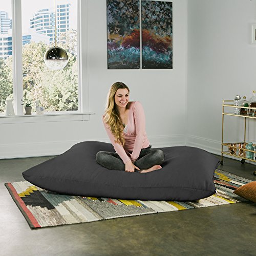 Jaxx Pillow Saxx 5.5-Foot - Huge Bean Bag Floor Pillow and Lounger, Black - Thumbnail 3