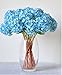 FatColo(R) Lovely Mini Hydrangea Artificial Fake Plastic Silk Flower for Bouquet, Home Decorative, Weddings, Wreaths, DIY Crafts - Set of 12 Blue