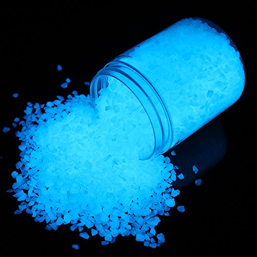 Glow in the Dark Home and Garden Fish Tank Aquarium Decorative Pebble Sand Gravel Rock (3-5mm, Sky Blue)