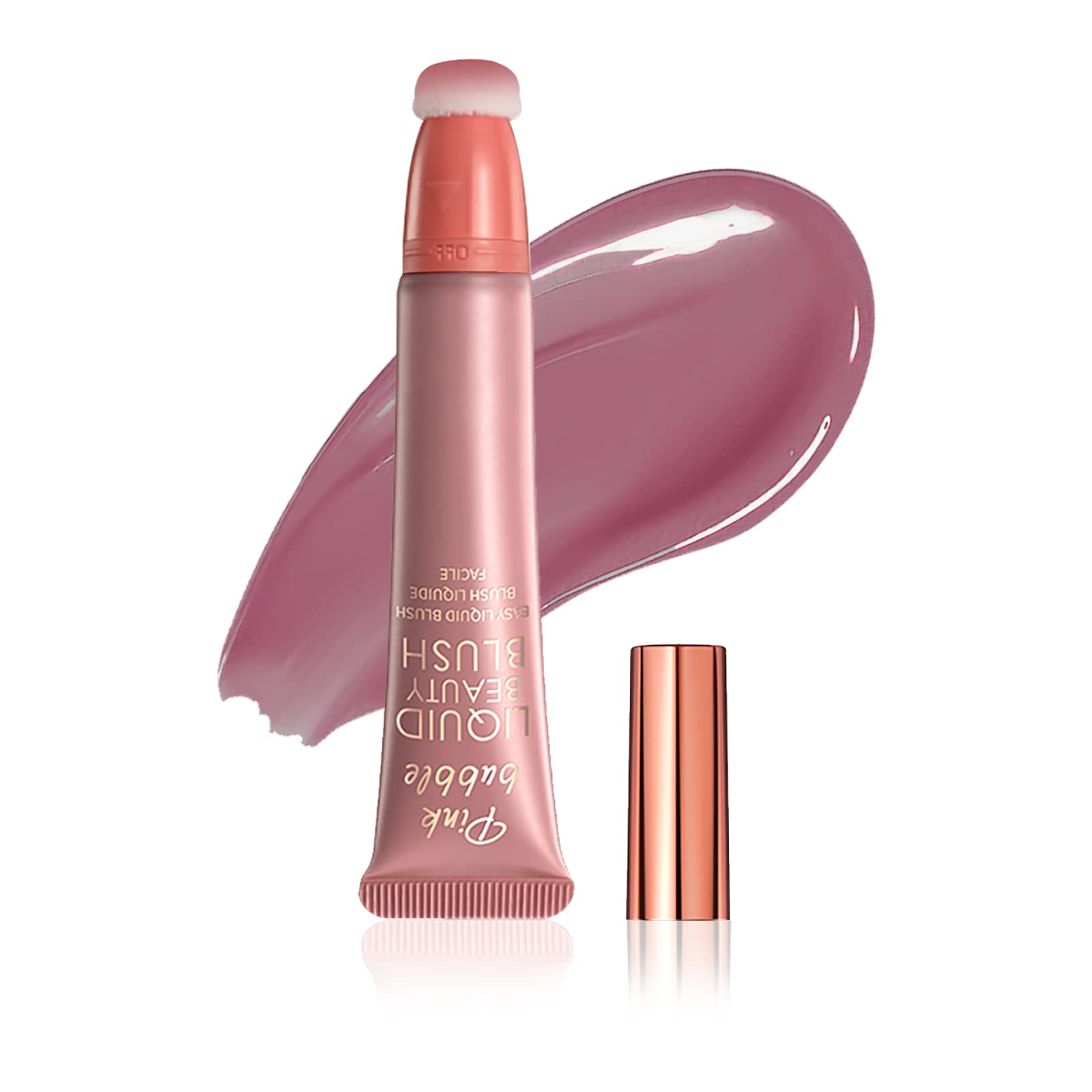 Prreal Liquid Blush Makeup Wand, Matte Blush Cream Liquid Blush for Cheeks and Lips, Face Blush Beauty Stick with Soft Cushion Applicator, Long-wearing Easily Blendable Blush Liquid for Women (03)