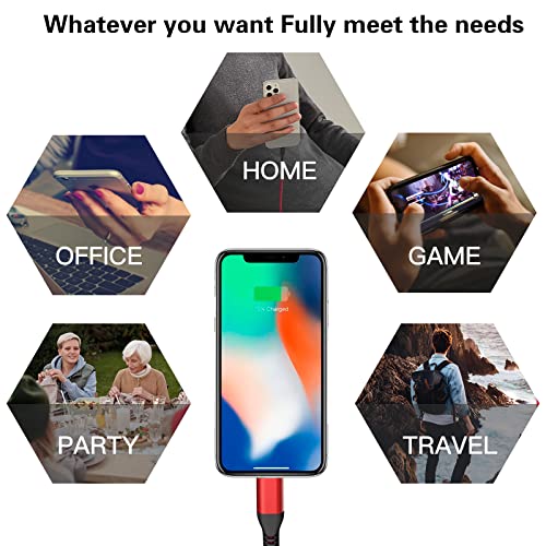 RJJ iPhone Charger Cord 3FT 2Pack, [Apple MFi Certified] Lightning Cable Nylon Braided USB iPhone Fast Charging Cords for Apple Products Compatible iPhone 13/12/11 Pro Max/XS MAX/XR/XS/X/8/7/6/5S/SE