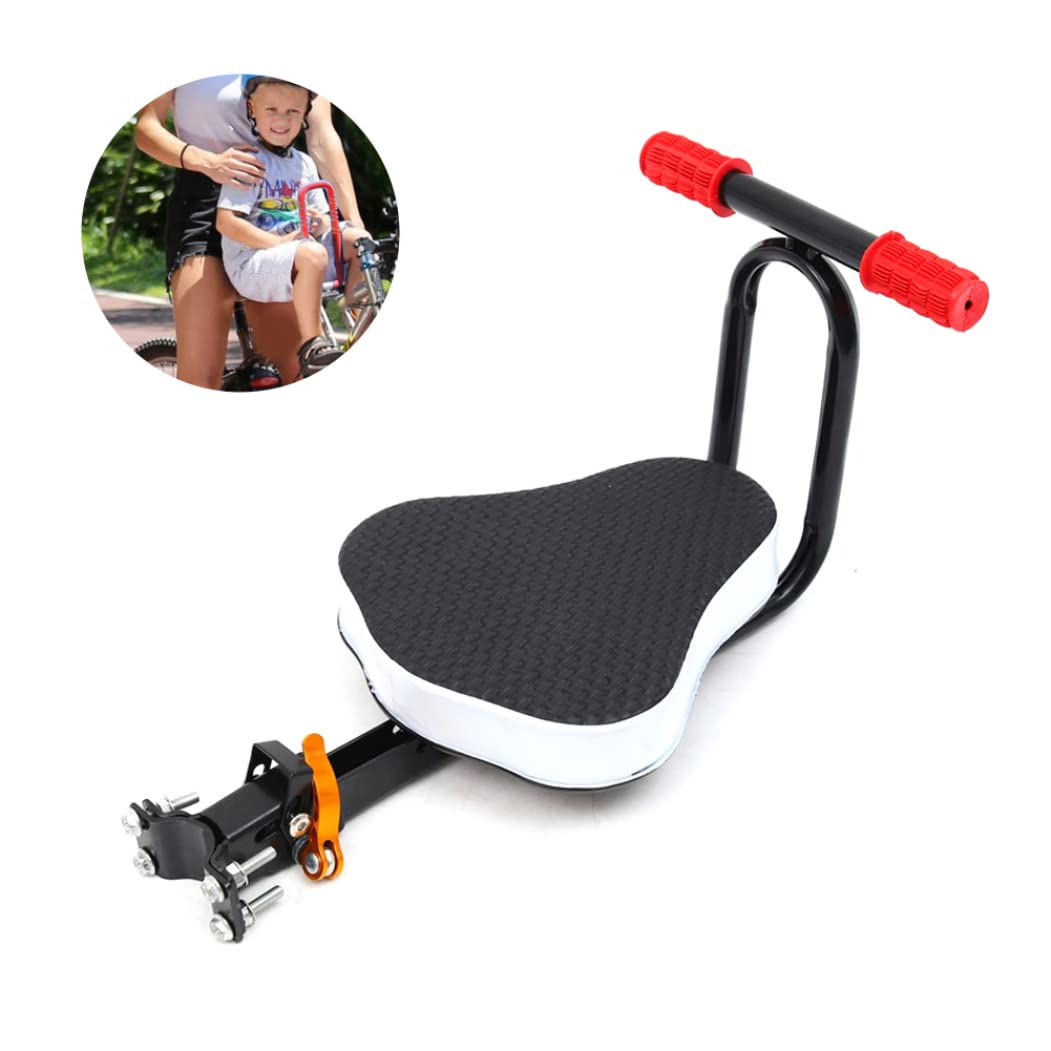 Baby Bike Seat Child Bike Saddle Safety Handle Front Mount Seat Foldable Baby Chair Bicycle Accessories Quick Release Bike Seat for Kids Bike Accessories.