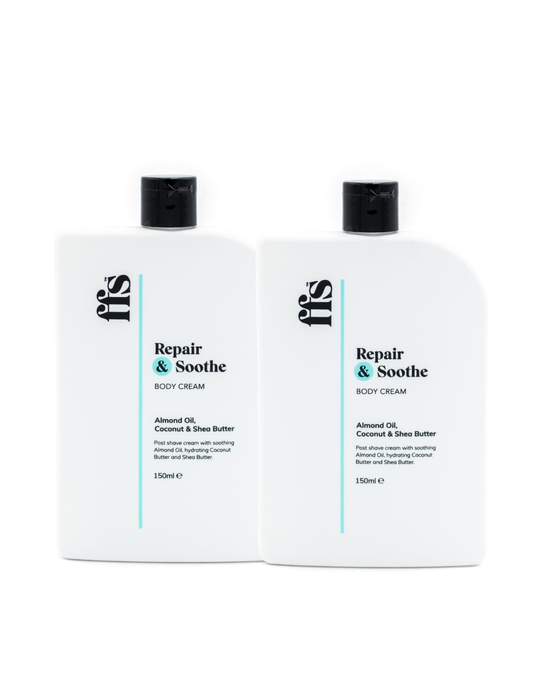 2x 150ml Repair & Soothe Post-Shave Body Creams for Women w/Shea Butter, Almond Oil, Coconut Butter - Paraben & Cruelty-Free Body Moisturiser for Dry Skin - FFS Beauty Sensitive Skin Moisturiser