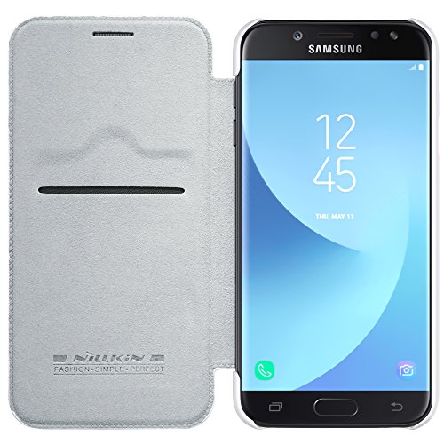 Capa Flip Nillkin QIN para Galaxy J7 Pro, [Couro PU][Fina e Leve][Proteção 360 graus], Samsung Galaxy J7 Pro (J730) - Branca