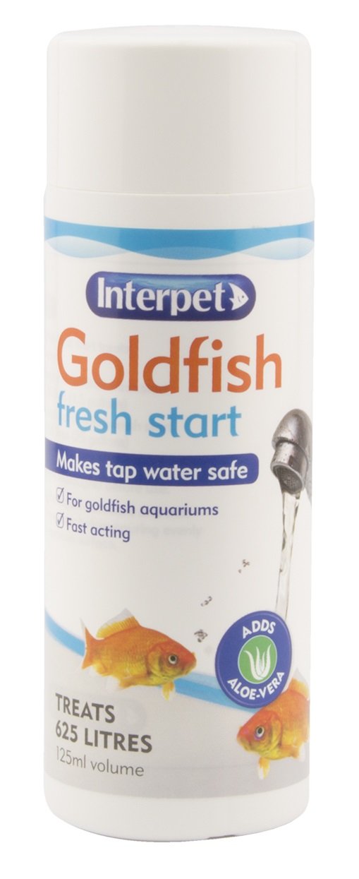 Interpet Goldfish Fresh Start Aquarium Water Treatment Dechlorinator with Aloe Vera, Makes Tap Water Safe for Fish, 125 ml