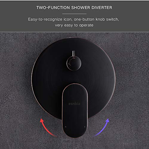 Esnbia Oil Rubbed Bronze Shower System, Wall Mounted Shower Faucet Set for Bathroom with High Pressure 8" Rain Shower head and 3-Setting Handheld Shower Head Set (Rough in Valve Included) - Thumbnail 2