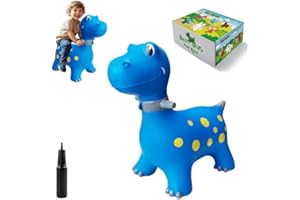HotMax Bouncy Horse, Dinosaur Hopper Toys for Kids, Inflatable Ride on Bouncy Animals Toys for Toddlers, Jumping Horse for Baby Birthday Gift for Boy or Girl 18 Months 2-4 Year Old (Blue)