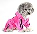 PEGASUS Pet Clothes for Puppy Cat Small Dog Soft Velvet Crown Jumpsuit Coat Hooide Pajamas Tracksuit Pink S