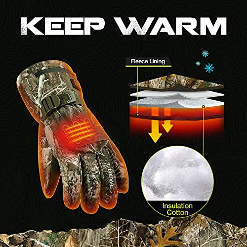 TIDEWE Heated Gloves with 2 Battery Packs, Waterproof Rechargeable Heating Gloves for Men Women