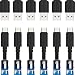 Sabrent [6-Pack] 22AWG Premium 1ft USB-C to USB A 2.0 Sync and Charge Cables [Black] (CB-C6X1) primary