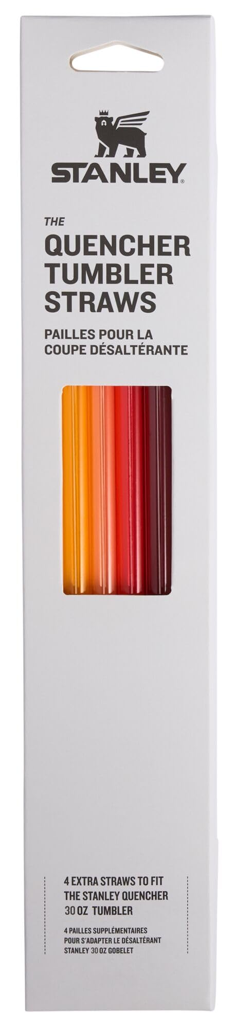 Stanley Reusable Quencher Straws | 4-Pack of BPA-Free, Reusable Straws for Clean Drinking | Perfect for Stanley's 30oz Tumblers | Red-Orange